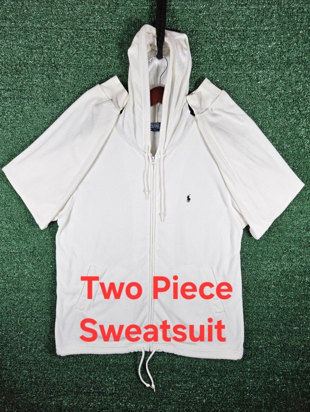 2 Piece Vintage Polo Ralph Lauren Soft Terrycloth Sweatsuit / Mens Size Large